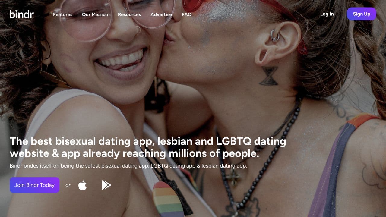 Bindr live website homepage